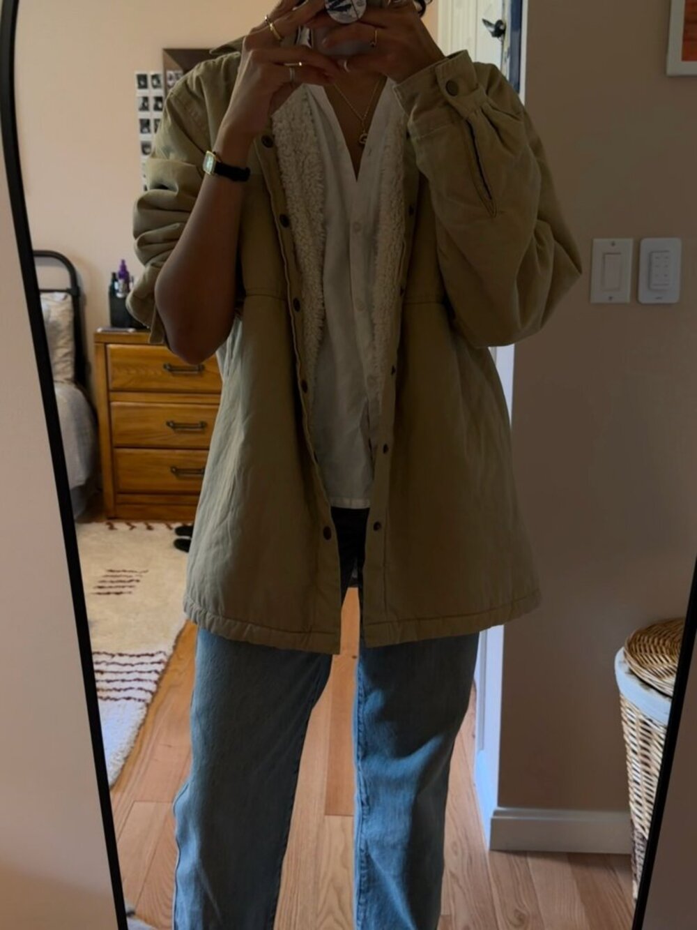 PacSun Tan Sherpa Lined Barn Jacket Size L
